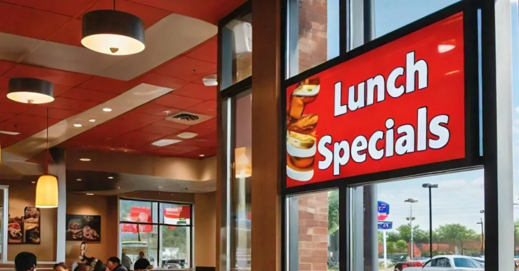 A lunch special board at IHOP.