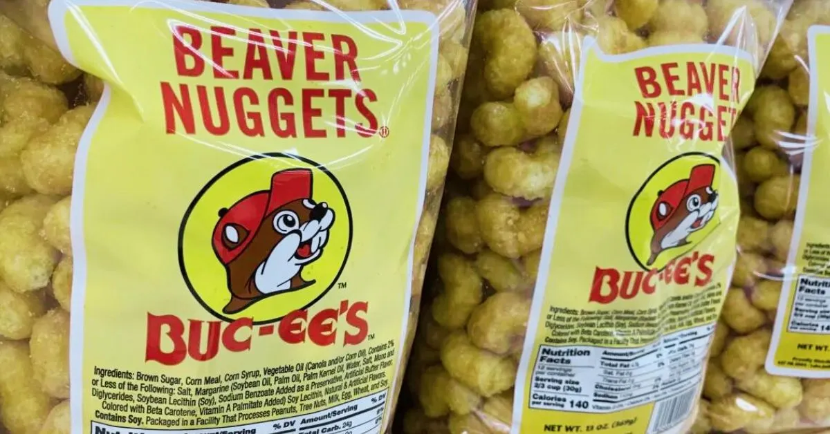 Buc-ee's Beaver Nuggets in packets.