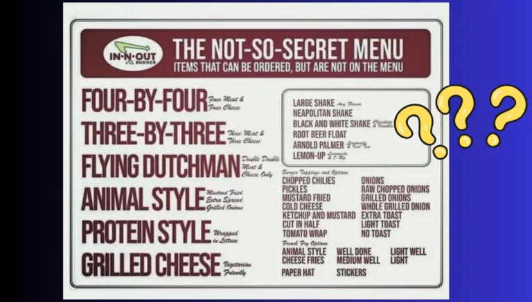 The Not so In-N-Out Secret Menu showing all the food items on chart.